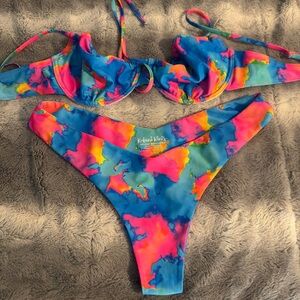 Kulani Kinis Vibrant Multicolor Bikini TOP ONLY